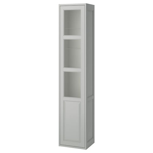 TÄNNFORSEN - Tall cabinet with door, light grey,40x35x195 cm