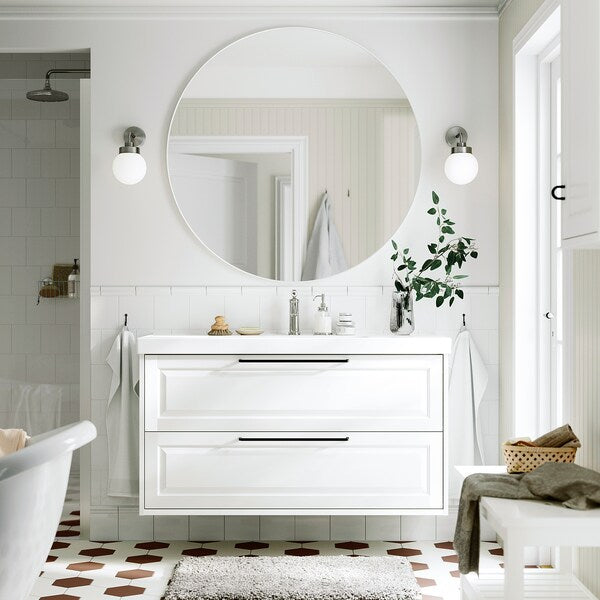 TÄNNFORSEN - Washbasin cabinet with drawers, white,120x48x63 cm - best price from Maltashopper.com 30535114