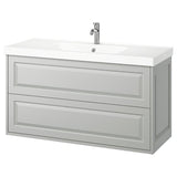 TÄNNFORSEN / ORRSJÖN wash-stnd w drawers/wash-basin/tap, light grey, 122x49x69 cm