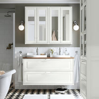 TÄNNFORSEN / RUTSJÖN - Washing/drawer/mixer cabinet, white/brown walnut effect,122x49x76 cm - best price from Maltashopper.com 49514098