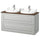 TÄNNFORSEN / RUTSJÖN wash-stnd w drawers/wash-basin/taps, light grey/brown walnut effect, 122x49x76 cm