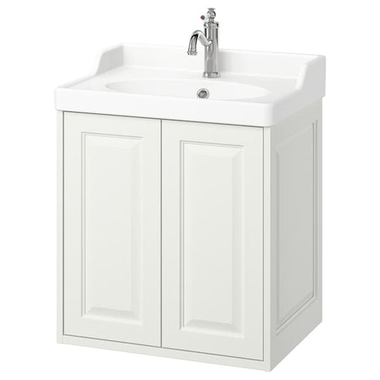 Ikea TÄNNFORSEN / RUTSJÖN - Washbasin / washbasin unit/mixer, white,62x49x74 cm