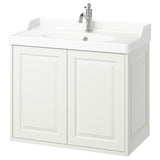 TÄNNFORSEN / RUTSJÖN wash-stnd w doors/wash-basin/tap, white, 82x49x74 cm