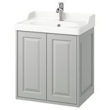 TÄNNFORSEN / RUTSJÖN wash-stnd w doors/wash-basin/tap, light grey, 62x49x74 cm