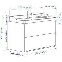 TÄNNFORSEN / RUTSJÖN - Washbasin/drawer unit/misc, white,102x49x74 cm - best price from Maltashopper.com 29521330