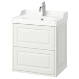 TÄNNFORSEN / RUTSJÖN wash-stnd w drawers/wash-basin/tap, white, 62x49x74 cm