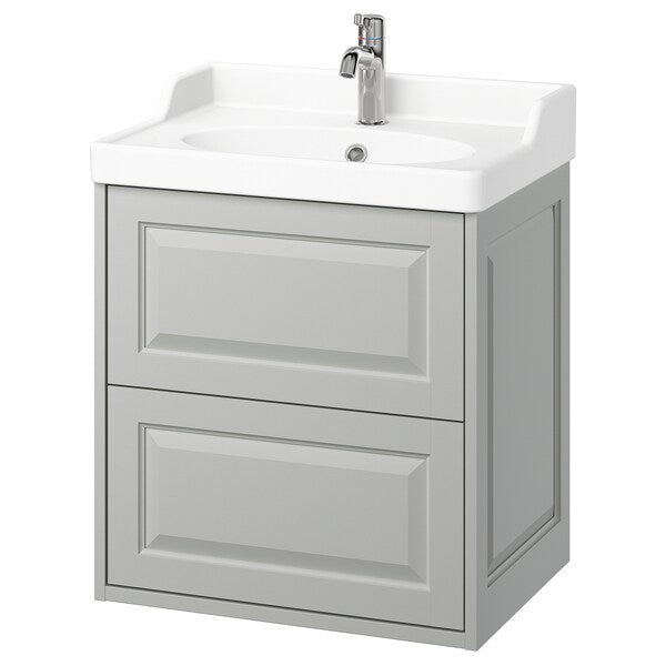 TÄNNFORSEN / RUTSJÖN - Washbasin/drawer unit/misc, light grey,62x49x74 cm - best price from Maltashopper.com 29514042