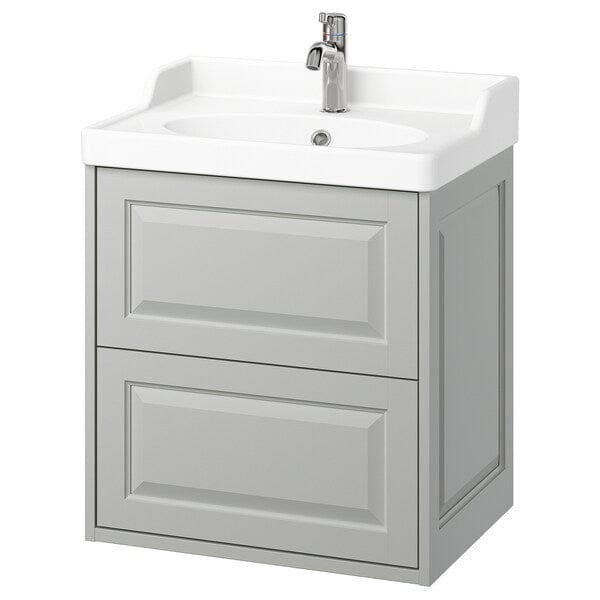 Ikea TÄNNFORSEN / RUTSJÖN - Washbasin/drawer unit/misc, light grey,62x49x74 cm