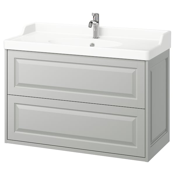 TÄNNFORSEN / RUTSJÖN - Washbasin/drawer unit/misc, light grey,102x49x74 cm - best price from Maltashopper.com 09521331