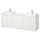 TÄNNFORSEN / RUTSJÖN - Washbasin/washbasin unit/mixer, white/white marble effect,182x49x76 cm