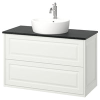 TÄNNFORSEN / TÖRNVIKEN - Washbasin/drawer/misc cabinet, white/black marble effect,102x49x79 cm - best price from Maltashopper.com 19521585