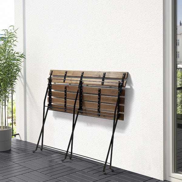 Ikea TÄRNÖ - Bench, outdoor, foldable black/light brown stained