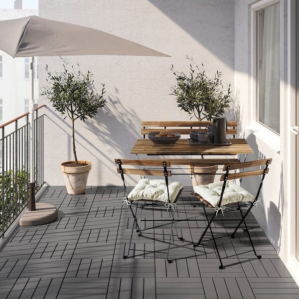Ikea TÄRNÖ - Bench, outdoor, foldable black/light brown stained