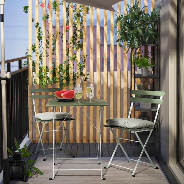 TÄRNÖ - Table+2 chairs, outdoor, white/green - best price from Maltashopper.com 19490777