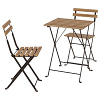 TÄRNÖ - Table+2 chairs, outdoor, black/light brown stained - best price from Maltashopper.com 69898415