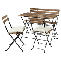 TÄRNÖ - Garden table+2 chairs+bench, black/muddark brown/Kuddarna beige - best price from Maltashopper.com 99489505