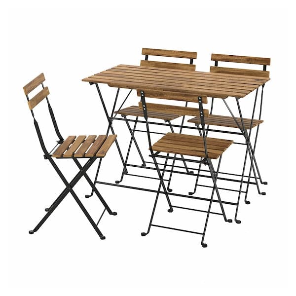 TÄRNÖ - Table+4 chairs, outdoor, black/light brown stained - best price from Maltashopper.com 29393709