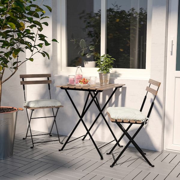TÄRNÖ - Table, outdoor, black/light brown stained, 55x54 cm - best price from Maltashopper.com 70095429