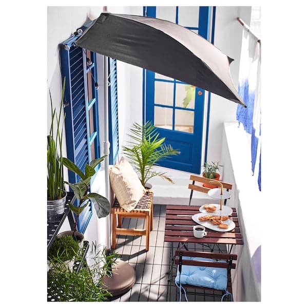 TÄRNÖ - Table, outdoor, black/light brown stained, 55x54 cm - best price from Maltashopper.com 70095429