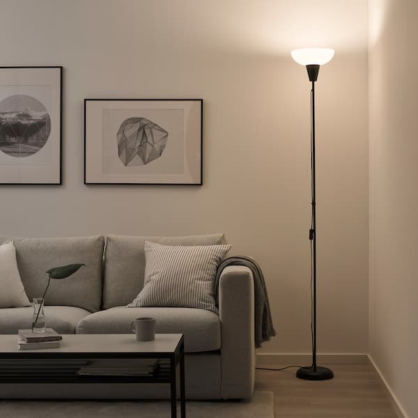 TÅGARP Floor lamp with indirect light - black/white - best price from Maltashopper.com 20404095