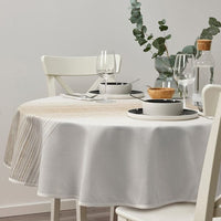 TAGGSIMPA - Tablecloth, white/beige, 150 cm - best price from Maltashopper.com 40559388