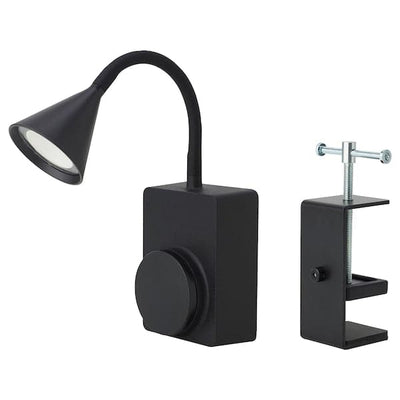 TÅGVIRKE - LED spotlight and clamp, battery-operated outdoor/dimmable black , - best price from Maltashopper.com 00542413