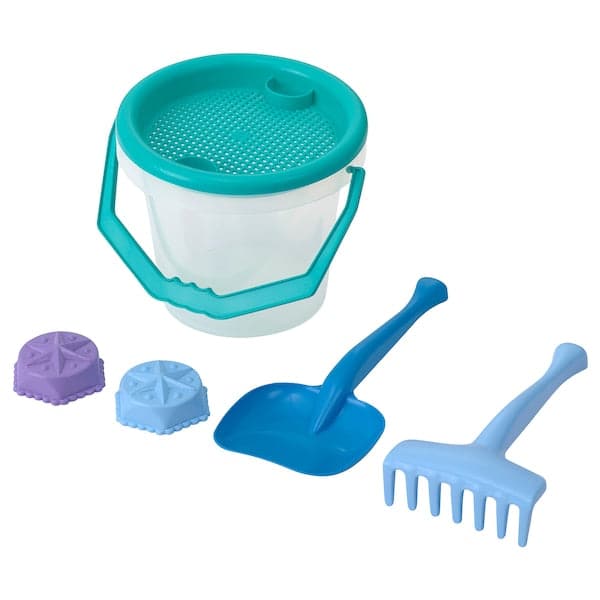 TALTRAST - 6-piece sand play set, blue/green