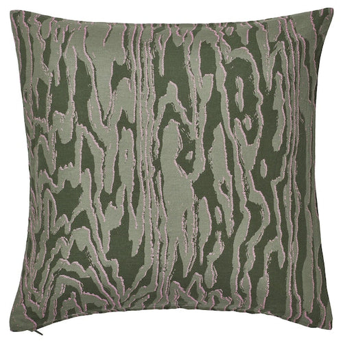 TANDMOTT - Cushion cover, grey-green/pink, 50x50 cm