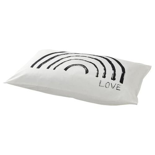 TAPETMAL - Pillowcase, white/rainbow, 50x80 cm