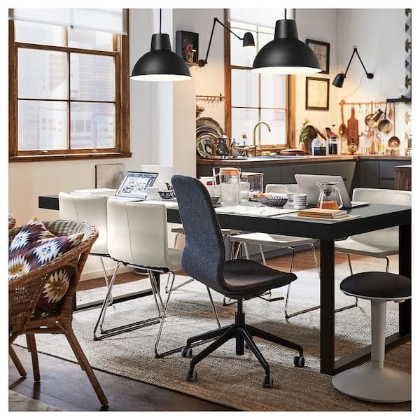 Ikea TARSELE - Extending table, black veneer/black, , 150/200x80 cm