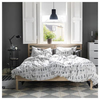 TARVA Bed frame, pine/Lindbåden, 140x200 cm - best price from Maltashopper.com 39495057