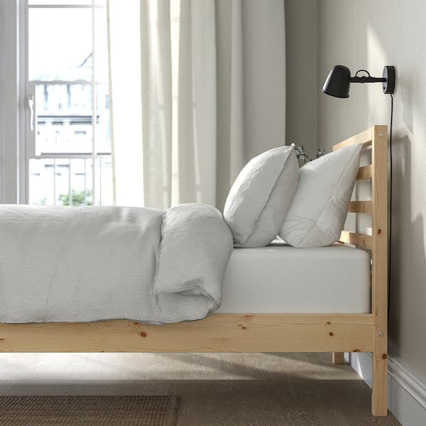 TARVA Bed frame, pine/Lindbåden, 90x200 cm - best price from Maltashopper.com 99495059