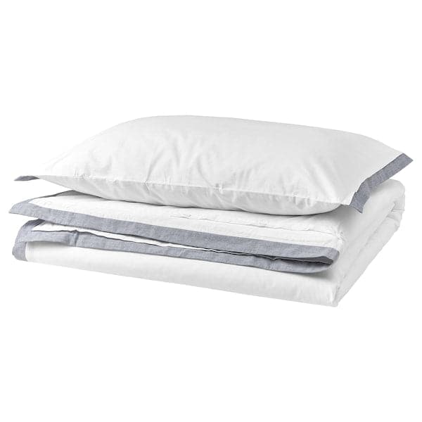 TÅTELSMYGARE - Duvet cover and pillowcase, white/blue, 150x200/50x80 cm - best price from Maltashopper.com 00554788