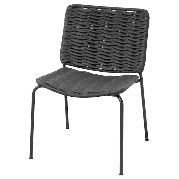 TEGELÖN - Chair, in/outdoor, dark grey/black