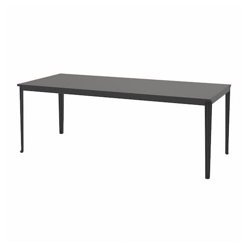 TEGELÖN - Table, outdoor, dark grey/black, 216x86 cm