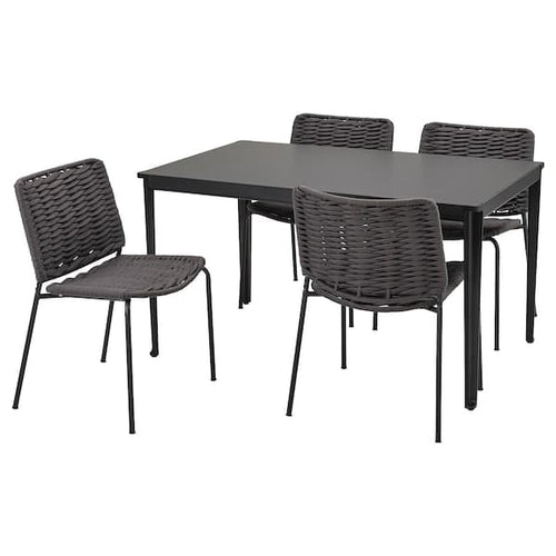 TEGELÖN / TEGELÖN - Garden table+4 chairs, dark grey/black ,