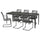 TEGELÖN / VÄSMAN - TEGELÖN / VÄSMAN Table+6 chairs w armrests, outdoor, dark grey/black/black