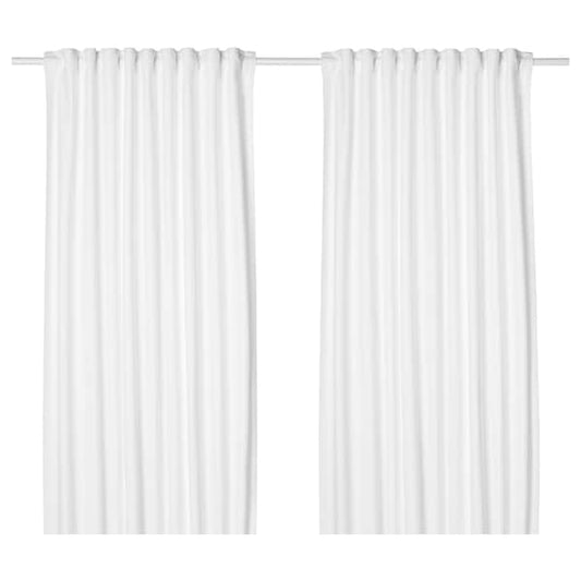 TIBAST Curtains, 1 pair - white 145x300 cm , 145x300 cm - best price from Maltashopper.com 10396760