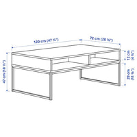 TIBBHULT - Side Table, grey-beige, 120x72 cm - best price from Maltashopper.com 50530281