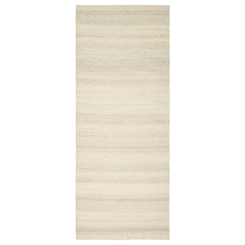 TIDTABELL - Rug, flatwoven, beige, 80x200 cm