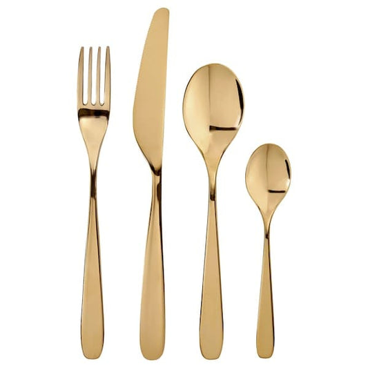 Ikea TILLAGD - 24-piece cutlery set, brass-colour