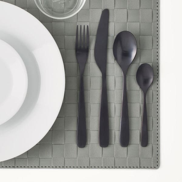 TILLAGD - 24-piece cutlery set, black - best price from Maltashopper.com 40343001