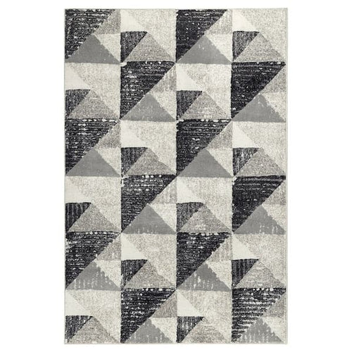 TILLFART - Rug, low pile, triangle/grey, 160x230 cm