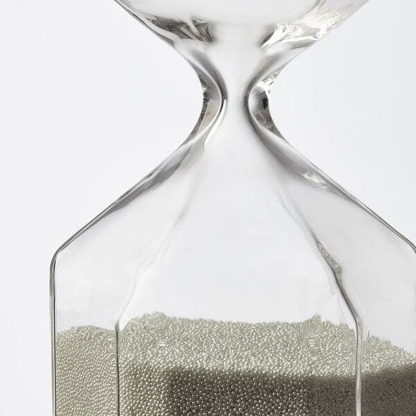 TILLSYN - Decorative hourglass, clear glass/white, 16 cm - best price from Maltashopper.com 10497839