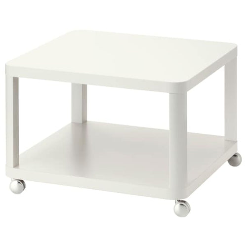 TINGBY - Side table on castors, white, 64x64 cm