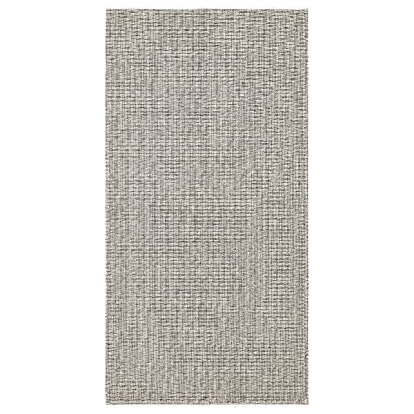 TIPHEDE - Rug, flatwoven, black/natural, 80x150 cm