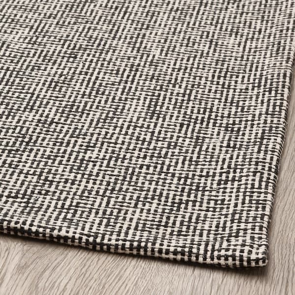 TIPHEDE - Rug, flatwoven, black/natural, 80x150 cm - best price from Maltashopper.com 20528878