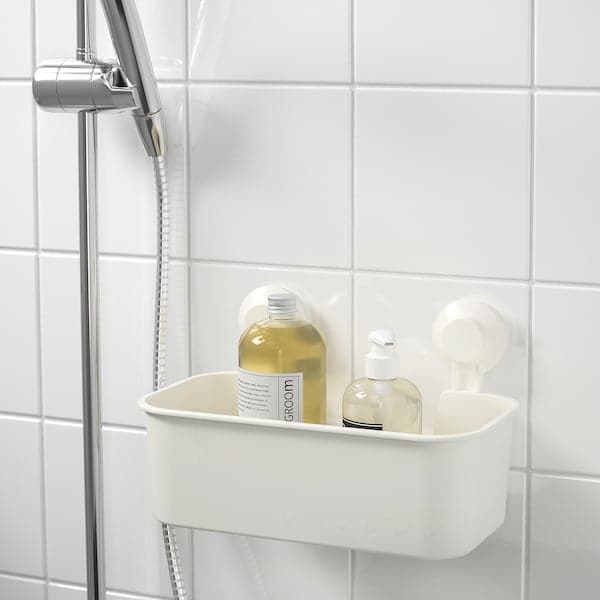 TISKEN - Basket with suction cup, white - best price from Maltashopper.com 40381253