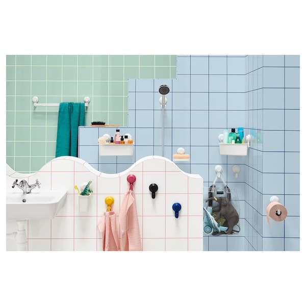 Ikea TISKEN - Basket with suction cup, white
