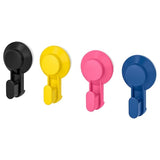 TISKEN hook with suction cup, mixed colours, 10x6 cm, 4 pack